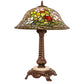 Meyda Lighting Tiffany Rosebush 23" Mahogany Bronze Table Lamp With Multi-Colored Stained Shade Glass