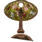 Meyda Lighting Tiffany Rosebush 23" Mahogany Bronze Table Lamp With Multi-Colored Stained Shade Glass