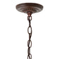 Meyda Lighting Tiffany Rosebush 24" 3-Light Mahogany Bronze Pendant Light With Multi-Colored Stained Shade Glass