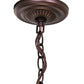 Meyda Lighting Tiffany Rosebush 24" 6-Light Mahogany Bronze Inverted Pendant Light With Multi-Colored Shade Glass