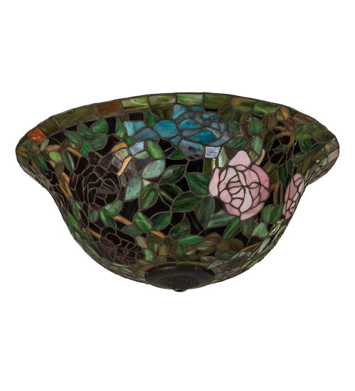 Meyda Lighting Tiffany Rosebush 24" Multi-Colored Shade Glass