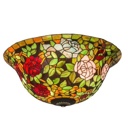Meyda Lighting Tiffany Rosebush 24" Multi-Colored Shade Glass