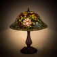 Meyda Lighting Tiffany Rosebush 26489 19" Mahogany Bronze Table Lamp With Multi-Colored Stained Shade Glass