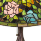 Meyda Lighting Tiffany Rosebush 26489 19" Mahogany Bronze Table Lamp With Multi-Colored Stained Shade Glass