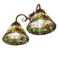Meyda Lighting Tiffany Rosebush 26604 18" 2-Light Mahogany Bronze Wall Sconce With Multi-Colored Shade Glass