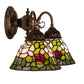 Meyda Lighting Tiffany Rosebush 26604 18" 2-Light Mahogany Bronze Wall Sconce With Multi-Colored Shade Glass