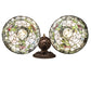 Meyda Lighting Tiffany Rosebush 26604 18" 2-Light Mahogany Bronze Wall Sconce With Multi-Colored Shade Glass