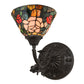 Meyda Lighting Tiffany Rosebush 27232 8" Mahogany Bronze Wall Sconce With Multi-Colored Shade Glass