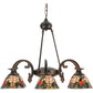 Meyda Lighting Tiffany Rosebush 27399 32" 6-Light Mahogany Bronze Chandelier With Multi-Colored Shade Glass