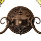 Meyda Lighting Tiffany Rosebush 31121 18" 2-Light Mahogany Bronze Wall Sconce With Multi-Colored Shade Glass