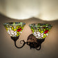 Meyda Lighting Tiffany Rosebush 31121 18" 2-Light Mahogany Bronze Wall Sconce With Multi-Colored Shade Glass