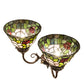 Meyda Lighting Tiffany Rosebush 31121 18" 2-Light Mahogany Bronze Wall Sconce With Multi-Colored Shade Glass