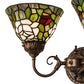 Meyda Lighting Tiffany Rosebush 31121 18" 2-Light Mahogany Bronze Wall Sconce With Multi-Colored Shade Glass