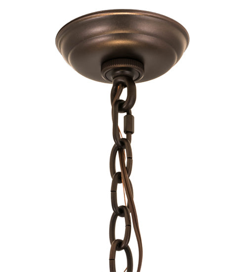 Meyda Lighting Tiffany Rosebush 36" 10-Light Mahogany Bronze Chandelier With Multi-Colored Shade Glass