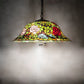 Meyda Lighting Tiffany Rosebush 36446 20" 3-Light Mahogany Bronze Pendant Light With Multi-Colored Shade Glass