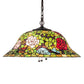 Meyda Lighting Tiffany Rosebush 36446 20" 3-Light Mahogany Bronze Pendant Light With Multi-Colored Shade Glass