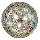 Meyda Lighting Tiffany Rosebush 36446 20" 3-Light Mahogany Bronze Pendant Light With Multi-Colored Shade Glass