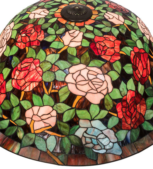 Meyda Lighting Tiffany Rosebush 38" Multi-Colored Shade Glass