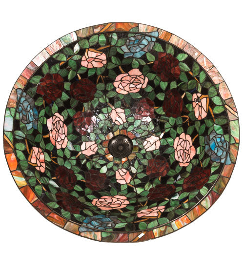 Meyda Lighting Tiffany Rosebush 38" Multi-Colored Shade Glass