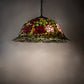 Meyda Lighting Tiffany Rosebush 46583 24" 3-Light Mahogany Bronze Pendant Light With Multi-Colored Stained Shade Glass