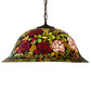 Meyda Lighting Tiffany Rosebush 46583 24" 3-Light Mahogany Bronze Pendant Light With Multi-Colored Stained Shade Glass