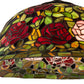 Meyda Lighting Tiffany Rosebush 46583 24" 3-Light Mahogany Bronze Pendant Light With Multi-Colored Stained Shade Glass