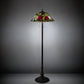 Meyda Lighting Tiffany Rosebush 62" 3-Light Mahogany Bronze Floor Lamp With Multi-Colored Shade Glass