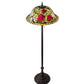 Meyda Lighting Tiffany Rosebush 62" 3-Light Mahogany Bronze Floor Lamp With Multi-Colored Shade Glass