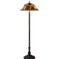 Meyda Lighting Tiffany Rosebush 62" 3-Light Mahogany Bronze Floor Lamp With Multi-Colored Shade Glass
