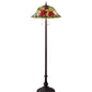 Meyda Lighting Tiffany Rosebush 62" 3-Light Mahogany Bronze Floor Lamp With Multi-Colored Shade Glass