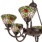 Meyda Lighting Tiffany Rosebush 72651 32" 6-Light Mahogany Bronze Chandelier With Multi-Colored Shade Glass