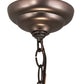 Meyda Lighting Tiffany Rosebush 77786 24" 3-Light Mahogany Bronze Inverted Pendant Light With Multi-Colored Stained Shade Glass