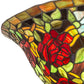Meyda Lighting Tiffany Rosebush 77786 24" 3-Light Mahogany Bronze Inverted Pendant Light With Multi-Colored Stained Shade Glass