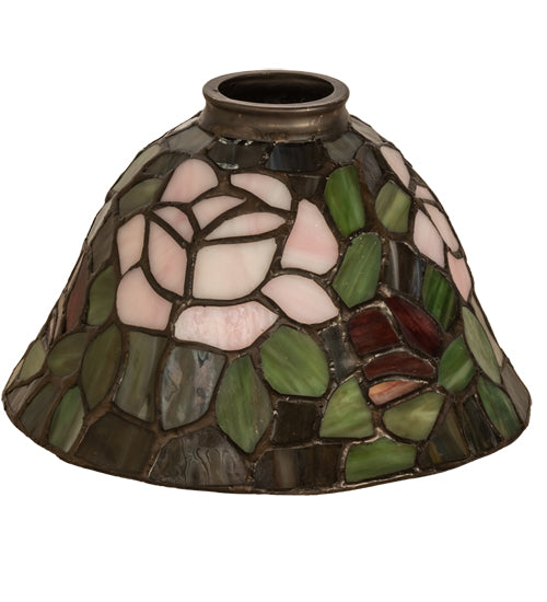 Meyda Lighting Tiffany Rosebush 8" Multi-Colored Shade Glass