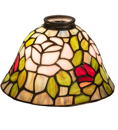 Meyda Lighting Tiffany Rosebush 8" Multi-Colored Shade Glass