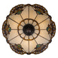 Meyda Lighting Tiffany Shell With Jewels 20" 3-Light Mahogany Bronze Inverted Pendant Light With Multi-Colored Shade Glass