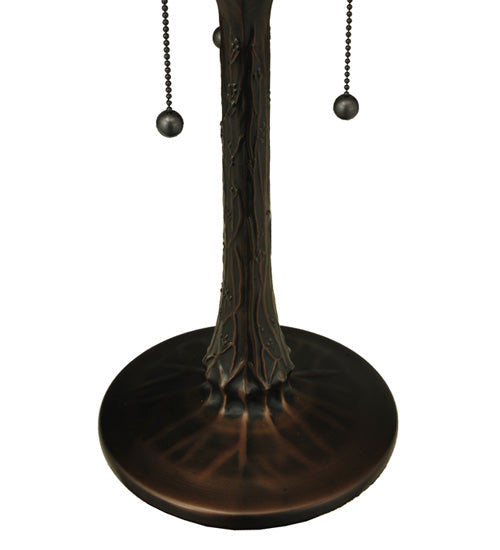Meyda Lighting Tiffany Tree 23" 3-Light Mahogany Bronze Table Lamp Base