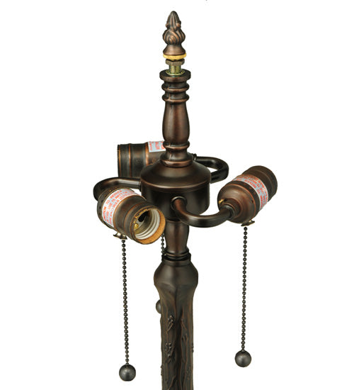 Meyda Lighting Tiffany Tree 23" 3-Light Mahogany Bronze Table Lamp Base