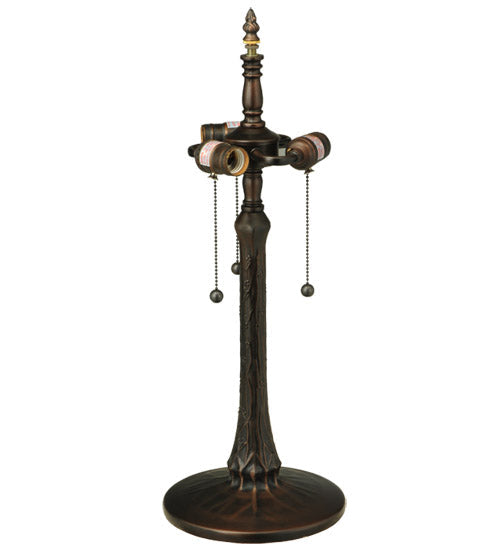 Meyda Lighting Tiffany Tree 23" 3-Light Mahogany Bronze Table Lamp Base
