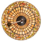 Meyda Lighting Tiffany Turning Leaf 16" 3-Light Mahogany Bronze Flush Mount Light With Multi-Colored Shade Glass