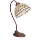 Meyda Lighting Tiffany Turning Leaf 18" Mahogany Bronze Desk Table Lamp With Multi-Colored Stained Shade Glass