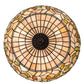 Meyda Lighting Tiffany Turning Leaf 20" 3-Light Mahogany Bronze Inverted Pendant Light With Green & Beige Stained Shade Glass