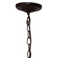 Meyda Lighting Tiffany Turning Leaf 20" 3-Light Mahogany Bronze Pendant Light With Green & Beige Stained Shade Glass