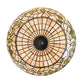 Meyda Lighting Tiffany Turning Leaf 20" 3-Light Mahogany Bronze Semi-flush Mount Light With Mauve & Beige Stained Shade Glass
