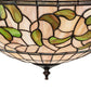 Meyda Lighting Tiffany Turning Leaf 20" 3-Light Mahogany Bronze Semi-flush Mount Light With Mauve & Beige Stained Shade Glass
