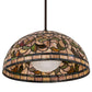 Meyda Lighting Tiffany Turning Leaf 20" Mahogany Bronze Pendant Light With Multi-Colored Shade Glass