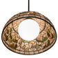 Meyda Lighting Tiffany Turning Leaf 20" Mahogany Bronze Pendant Light With Multi-Colored Shade Glass