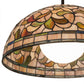 Meyda Lighting Tiffany Turning Leaf 20" Mahogany Bronze Pendant Light With Multi-Colored Shade Glass