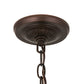 Meyda Lighting Tiffany Turning Leaf 20" Mahogany Bronze Pendant Light With Multi-Colored Shade Glass