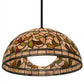 Meyda Lighting Tiffany Turning Leaf 20" Mahogany Bronze Pendant Light With Multi-Colored Shade Glass